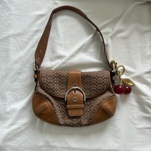Authentic Coach Signature Soho Flap Shoulder Bag